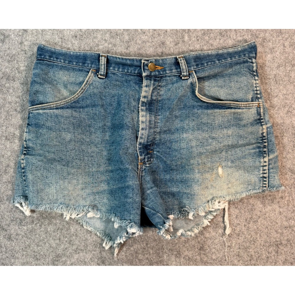 Wrangler Hero Mens Distressed Denim Jorts Shorts Blue 36 Cut Off‎ Frayed Hem